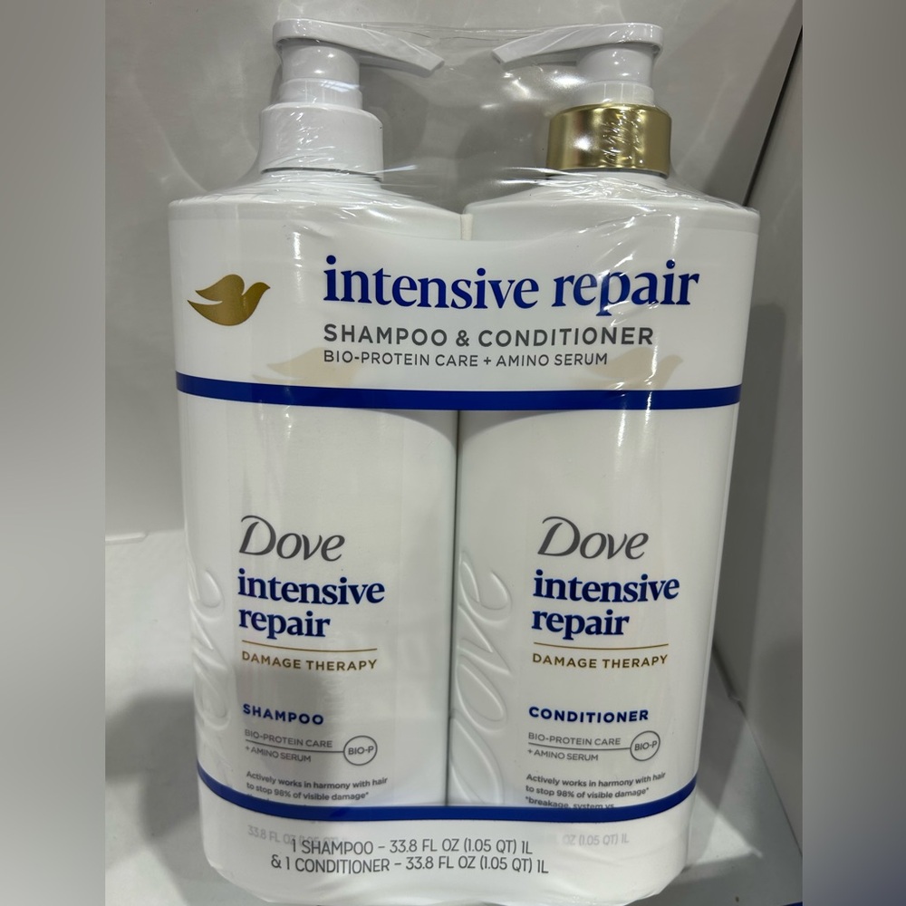 Dove intensive repair Damage Therapy Shampoo & conditioner 33.8oz x2 jumbo size